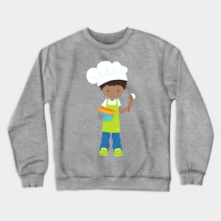 African American Boy, Baking, Baker, Bakery, Apron Crewneck Sweatshirt